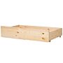 Set Of 2 Bed Storage Drawers Light Solid Wood Underbed Boxes With Wheels