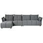 Right Hand Corner Sofa Dark Grey 4 Seater Extra Backrest Cushions