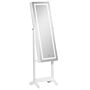 Homcom Jewellery Cabinet With Led Light, Lockable Jewellery Organiser With Full-length Mirror, White