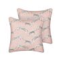 Set Of 2 Scatter Cushions Pink Cotton 45 X 45 Cm Cheetah Motif Printed Pattern