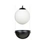 Pendant Lamp Black Glass Shade Round Globe Shape Hanging Light