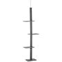 Pawhut 260cm Cat Tree Floor To Ceiling With 3 Perches, Activity Scratching Tree Center For Kittens Cat Tower Furniture, Grey