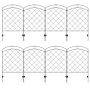 Outsunny Decorative Garden Fencing, 43in X 11.4ft Outdoor Picket Fence Panels, 8pcs Rustproof Steel Wire Landscape Flower Bed Border Edging