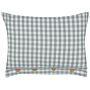 Decorative Cushion Green And White Chequered Pattern 40 X 60 Cm Buttons Modern Décor Accessories