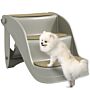 Pawhut Foldable Pet Stairs 3 Steps With Non-slip Mats For Small Dogs, Grey