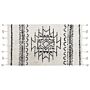 Rug Off-white Black Cotton 80 X 150 Cm Geometric Pattern Runes Tribal Tassels Oriental