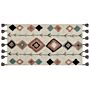 Area Rug Multicolour Cotton 80 X 150 Cm Rectangular With Tassels Diamond Pattern Boho Oriental Style