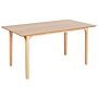 Dining Table Light Wood Mdf 160 X 90 Cm Ash Veneer Top Modern Design Kitchen Table