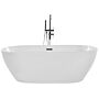 Bath White With Silver Sanitary Acrylic Single 170 X 80 Cm Freestanding