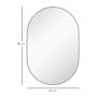 Homcom Oval Bathroom Mirror, Modern Wall-mounted Vanity Mirror With Aluminium Frame For Living Room, Entryways, Horizontal Or Vertical, 60 X 90cm, Silver