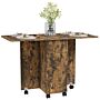 Homcom Multi-storage Six-person Drop Leaf Dining Table - Rustic Brown