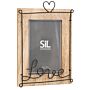 Wooden Photo Frame With Black Wire Love Script 4 X 6"