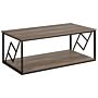 Coffee Table Dark Wood Top Black Metal Frame 120 X 60 Cm Rectangular