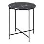 Avila Side Table With Black Polished Marble Stone 42x45cm