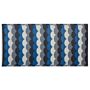 Outdoor Rug Mat Blue Synthetic 90 X 180 Cm Scale Geometric Pattern