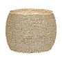 Pouffe Light Seagrass Water Hyacinth ⌀ 40 Cm Styrofoam Filling Stool