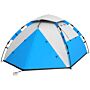 Outsunny 3-4 Man Camping Tent, Family Tent, 2000mm Waterproof, Portable With Bag, Quick Setup, Blue