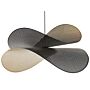 Pendant Lamp Black And Gold Metal Curved Shade Perforated Accent Pendant Light