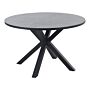 Garden Dining Table Grey Black Aluminium Round Ø 120 Cm Outdoor