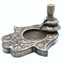 Large Mango Wood Backflow Burner - Hamsa