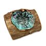 Molton Glass Candle Single Holder On Wood