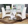 Rowley White High Gloss Dining Set With 4 Chairs