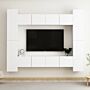 Vidaxl 8 Piece Tv Cabinet Set White Engineered Wood