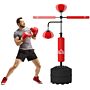 Homcom 3-in-1 Boxing Punching Bag, Freestanding With 2 Speed Bals, 360° Reflex Bar, 160-230cm Adjustable Height, Red