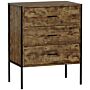 Brooklyn 3 Drawer Chest, Dark Wood