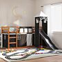 Vidaxl Bunk Bed With Slide And Curtains White And Black 90x200 Cm