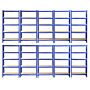 Monster Racking T-rax Heavy Duty Shelving Units, Blue, 75cm W, 30cm D, Set Of 10