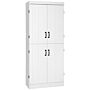 Homcom 4-door Tall Kitchen Cupboard, Freestanding 6-tier Storage Cabinet With 2 Adjustable Shelves, White