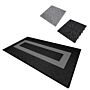 Vented Garage Floor Tiles With Edges – 90 Black & 30 Grey