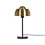 Table Lamp Bedside Gold With Black Metal Round Base Dome Shade Glam Reading Light