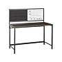 Desk Black With Dark Wood Particle Board Metal 60 X 118 Cm Home Office Memo Board