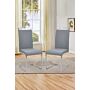 2pcs Metal Pu Leather Upholstered High Dining Chairs