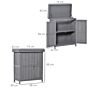 Outsunny Wooden Garden Storage Shed Tool Cabinet Organiser With Shelves, Two Doors,74 X 43 X 88cm, Grey