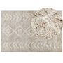 Area Rug Light Beige 200 X 300 Cm Shaggy Rectangular Geometric Pattern