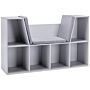 Homcom Kids Storage Cabinet, Organiser Display Shelf W/ Six Compartments For Toys, Clothes, Books - Grey