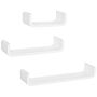 Homcom 3 Pcs U Shaped Shelves Set-white