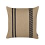 Decorative Cushion Beige And Black Jute 45 X 45 Cm Woven Removable With Zipper