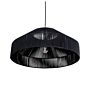 Pendant Hanging Lamp Black Cotton Rope Dome Shade Japandi Contemporary Style