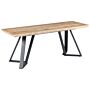 Bench Light Wood And Black Metal Legs Mdf Top Dining Room