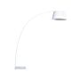 Floor Lamp White Metal 234 Cm Curved Frame Polycotton Drum Shade Marble Base