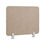 Desk Screen Dark Beige Pet Board Fabric Cover 72 X 50 Cm Acoustic Screen Modular Mounting Clamps