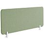 Desk Screen Green Pet Board Fabric Cover 160 X 40 Cm Acoustic Screen Modular Mounting Clamps