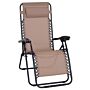 Outsunny Zero Gravity Chair Metal Frame Armchair Outdoor Folding & Reclining Sun Lounger With Head Pillow, Beige