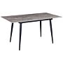 Dining Table Black White Mdf Iron 120/150 X 80 Cm Marble Effect Extendable Top Metal Legs Rectangular