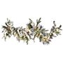 Christmas Garland White Synthetic Material 180 Cm Pre Lit Snowy With Led Lights Seasonal Decor