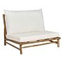 Low Chair Light Bamboo Wood Off-white Backrest Seat Cushions Slipper Design Indoor And Outdoor Modern Rustic Design